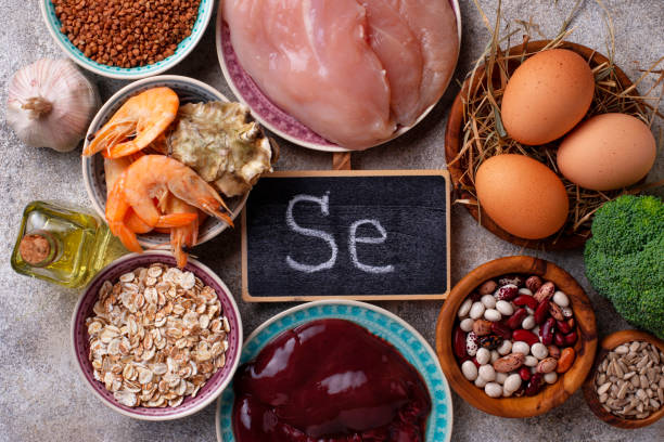Healthy product sources of selenium. Food rich in Se